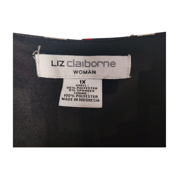 Pre-loved Plus-size Liz Claiborne Pattern Long Sleeve Knee Length Dress Size 1X - Picture 10 of 13